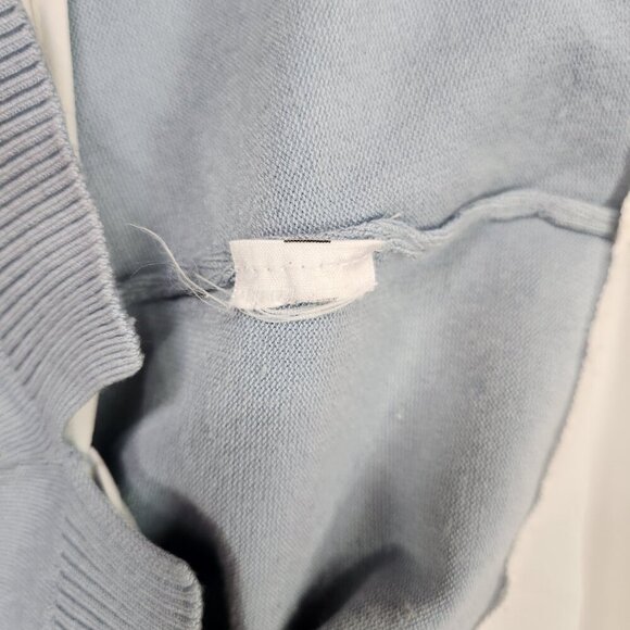 Adrianna Papell Twofer Sweater Shirt Women's M Light Blue White Collared - Picture 8 of 8
